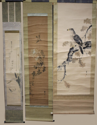 Image for Lot 3 Japanese Ink Wash Scrolls of Birds