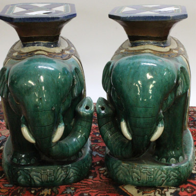 Pr Chinese Style Ceramic Elephant Garden Stools