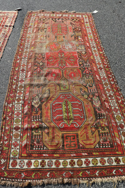 2 Caucasian Runner/Hall Rug, Early 20th C.