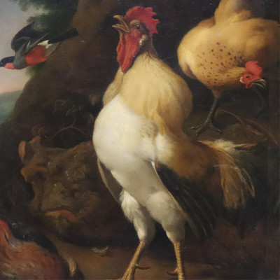 Image for Lot Giovanni Bonomi - Crowing Cock, O/C
