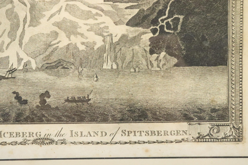 18th C Iceberg in Island of Spitsbergen, engraving