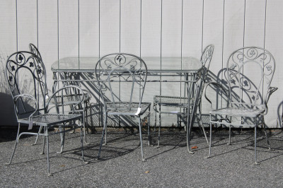 Image for Lot Salterini Style Wrought Iron Table &amp; Chairs
