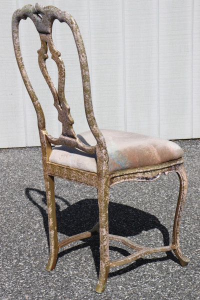 4 Queen Anne Style Gold Aluminum Chairs