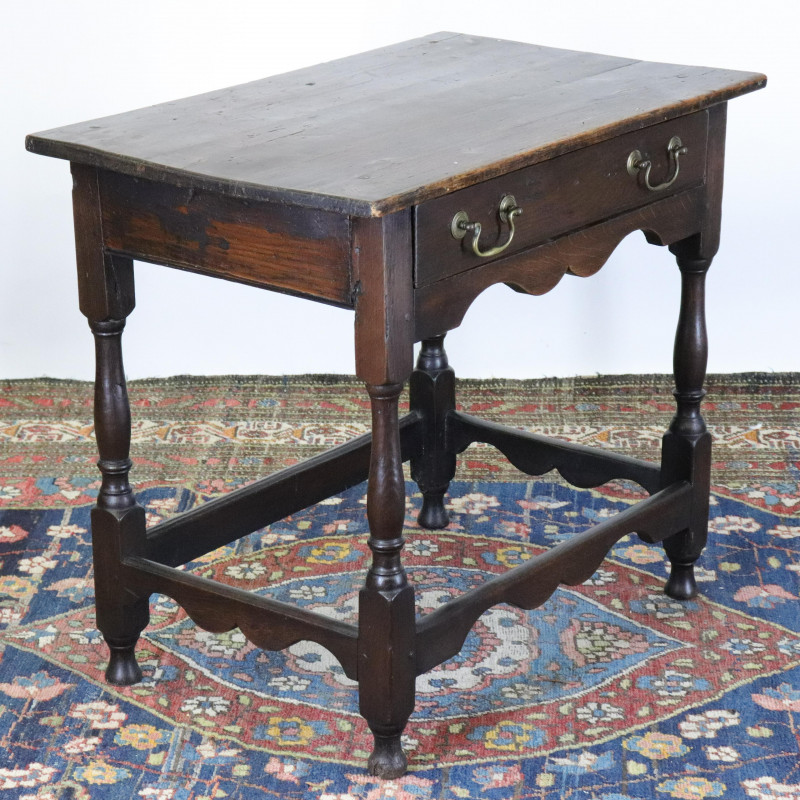 English Oak Side Table, 18th C.