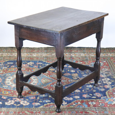 English Oak Side Table, 18th C.