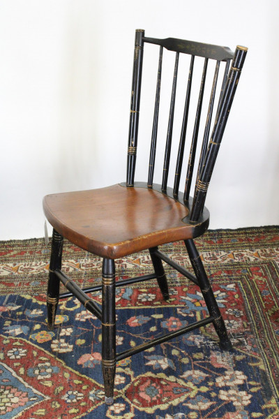 3 Late Federal Stenciled Side Chairs &amp; 1 Hitchcock