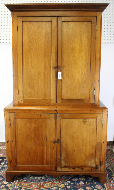 Image for Lot Colonial Style Walnut Cabinet on Cabinet