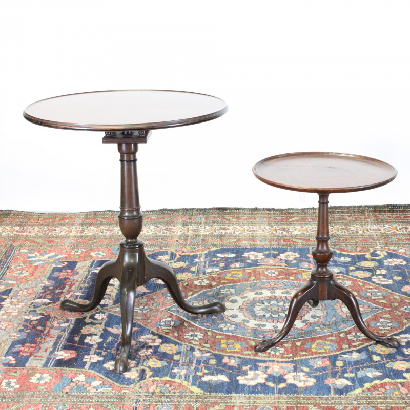 2 George III Style Mahogany Tripod Tables