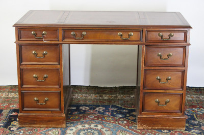 Image for Lot George III Style Mahogany Stained Pedestal Desk