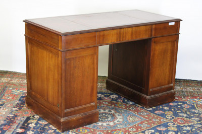 George III Style Mahogany Stained Pedestal Desk