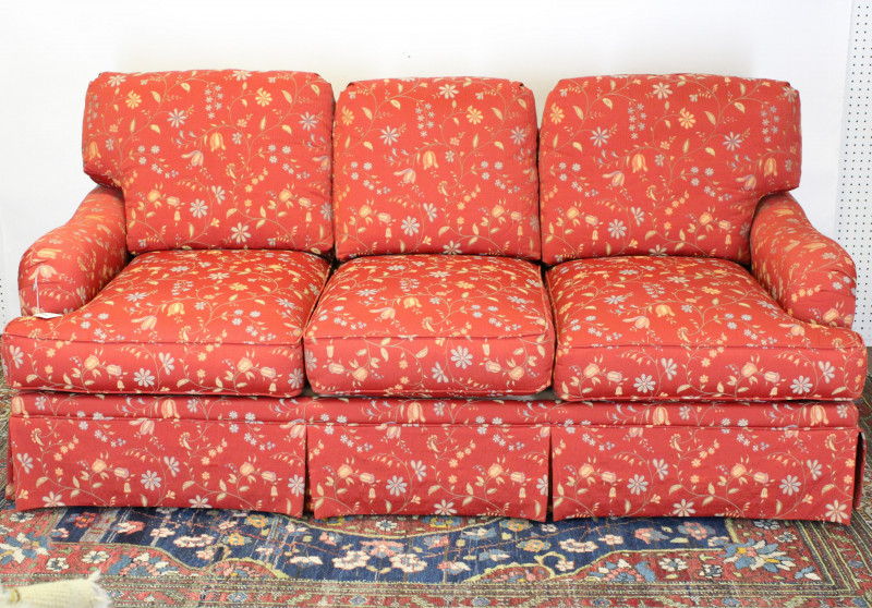 Contemporary Upholstered Silk Sofa, Ceritos