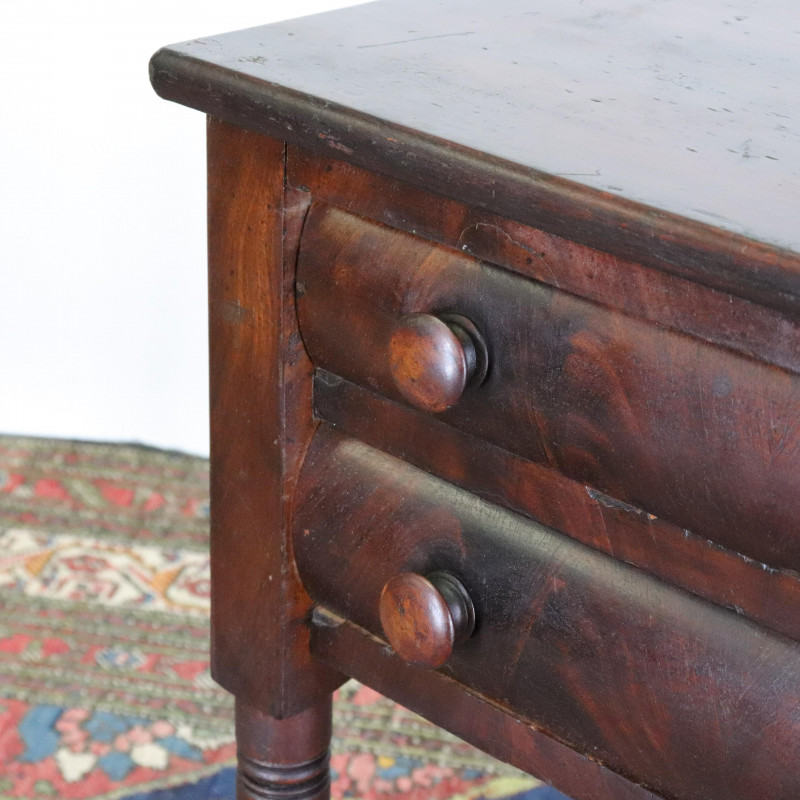 American Classical Mahogany 2-Drawer Side Table
