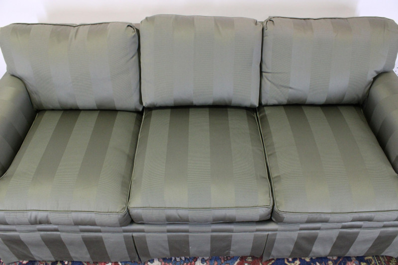 Contemporary Green Silk Brocade/Damask Sofa