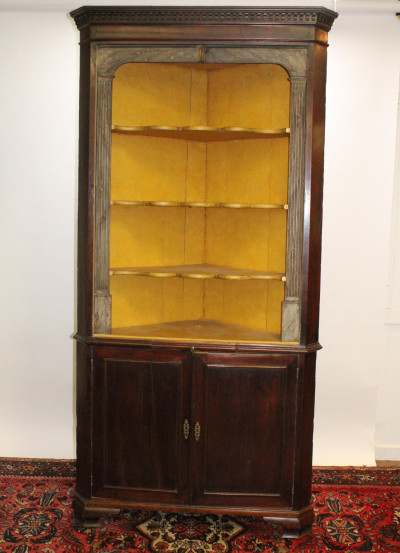 Image for Lot Chippendale Mahogany Corner Cupboard, 18th C.