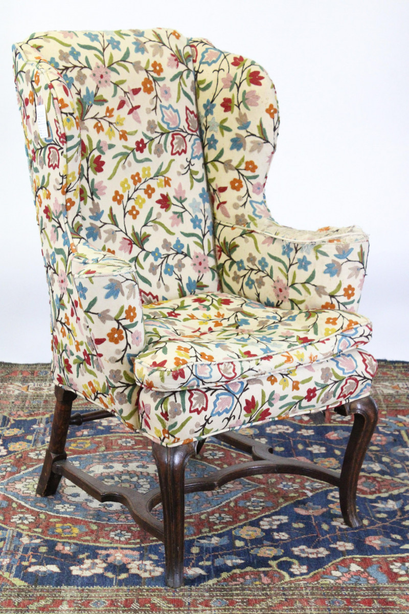 George II Mahog Wing Chair, poss. Irish, 18th C.