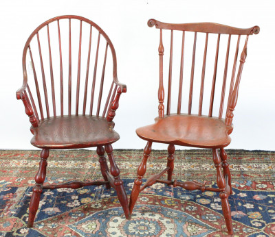 Image for Lot 2 American Red Painted Windsor Chairs, 18th C.