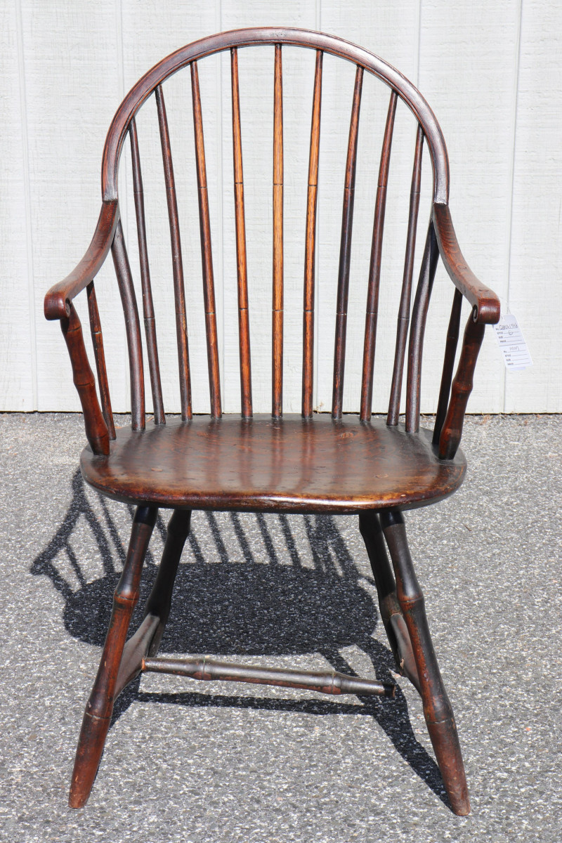 18-19th C. English Oak Turned Windsor Chair