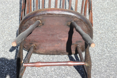 18-19th C. English Oak Turned Windsor Chair