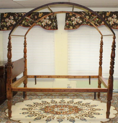Image for Lot Late Federal Maple 4-Post Bed, First Half 19th C.