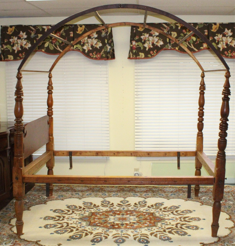 Late Federal Maple 4-Post Bed, First Half 19th C.