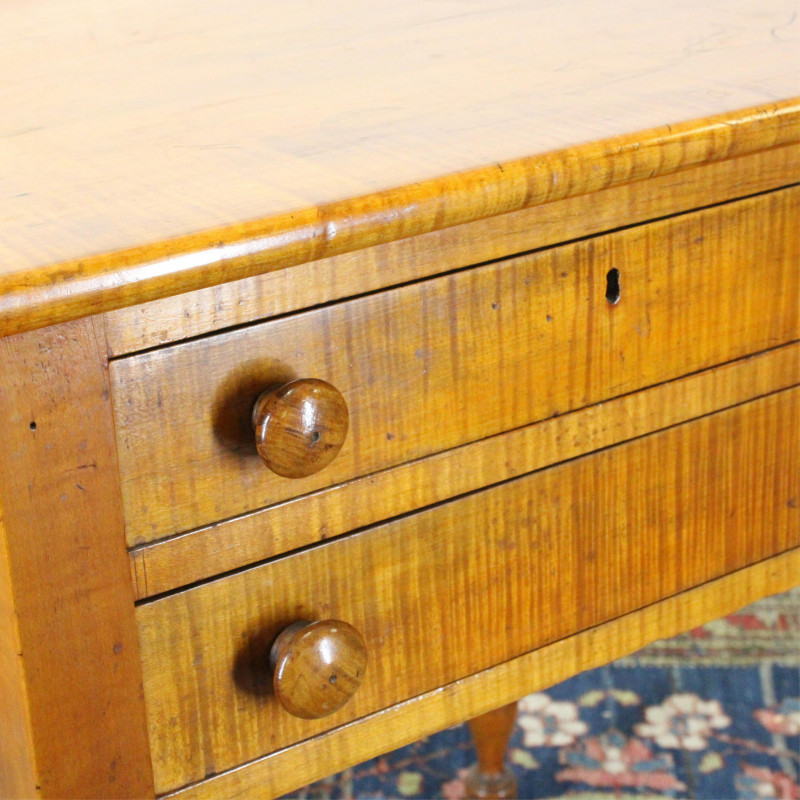 American Curly Maple 2-Drawer Stand, 19th C.