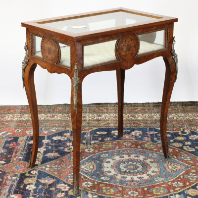 Image for Lot Louis XV Style Fruitwood Vitrine Table, 19th C.