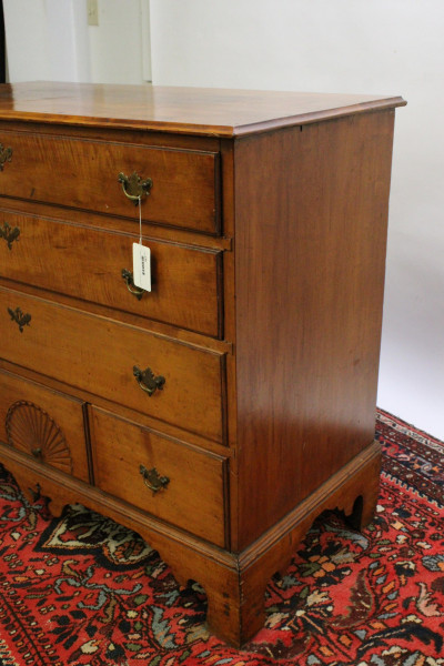 Late Chippendale Curly Maple Chest of Drawers