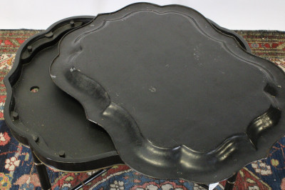 Antique Tole Tray with Regency Style Base