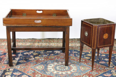 Image for Lot Regency Mahogany Table &amp; Edwardian Cellarette