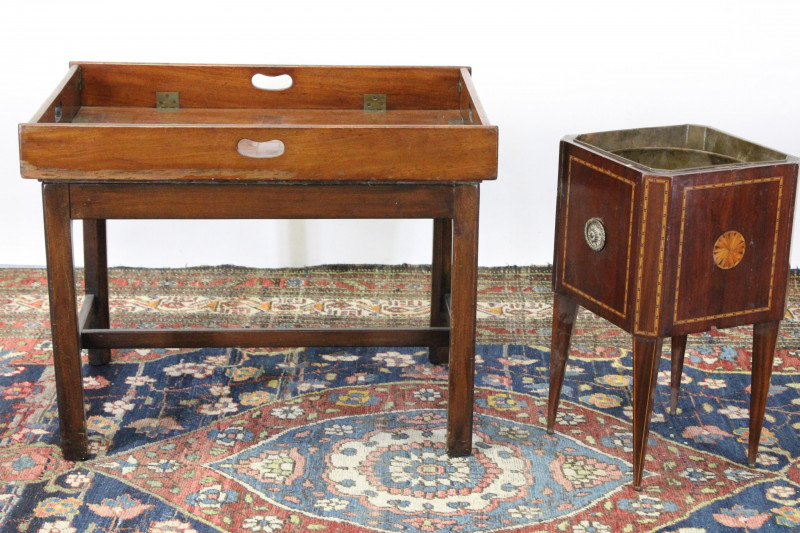 Regency Mahogany Table &amp; Edwardian Cellarette