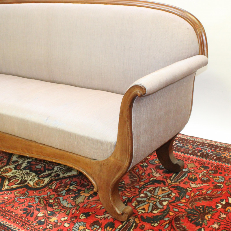 Walnut Frame and Upholstered Provincial Sofa