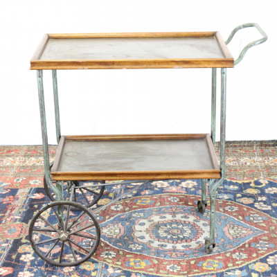 Image for Lot Wood &amp; Metal Tea Cart, Early 20th C.