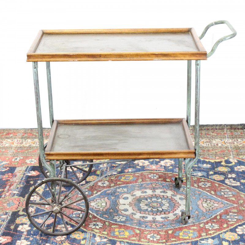 Wood &amp; Metal Tea Cart, Early 20th C.