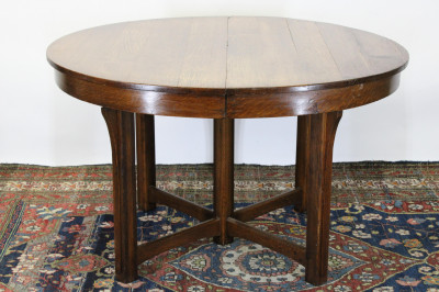 Image for Lot Lifetime Furniture Round Oak Dining Table