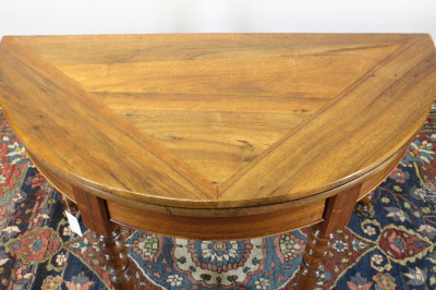 French Fruitwood D-Shaped Fold Open Table