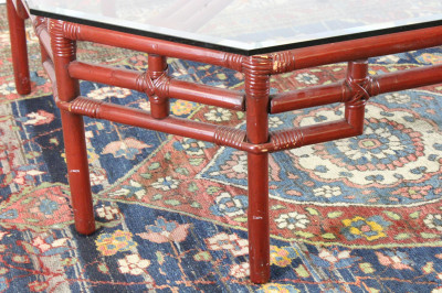Ficks Reed Octagonal Painted Bamboo Cocktail Table