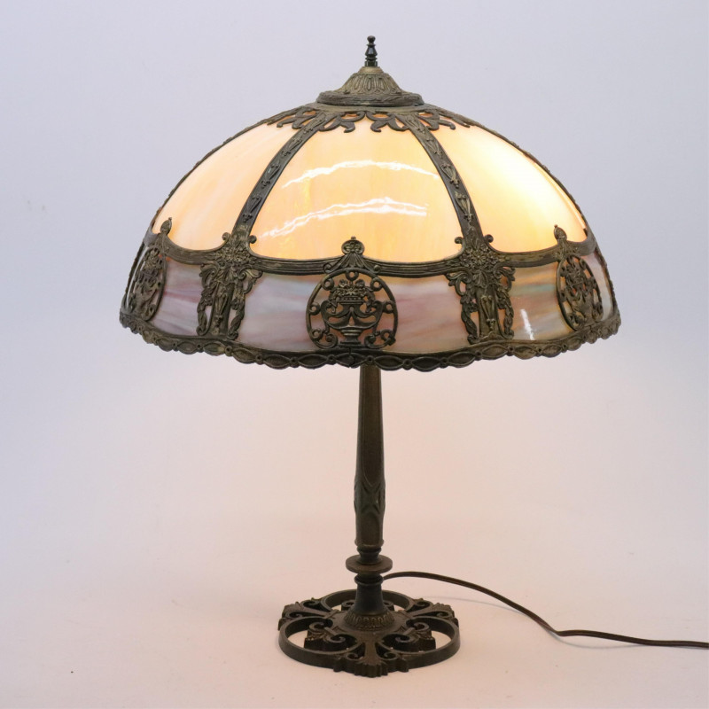 Bradley and Hubbard Metal/Glass Table Lamp