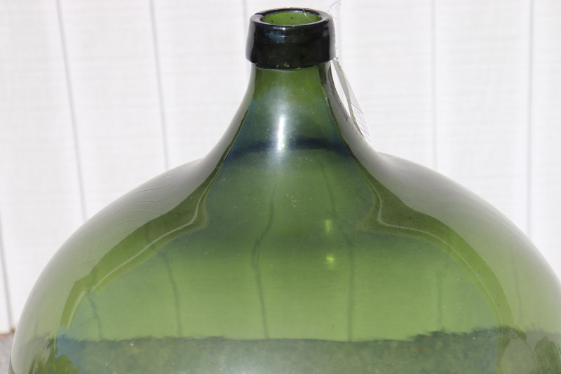 Blown Green Glass Bottle