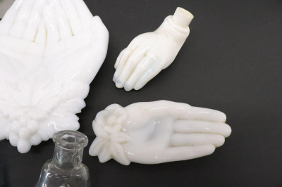 10 Glass Hands and Perfume Bottles