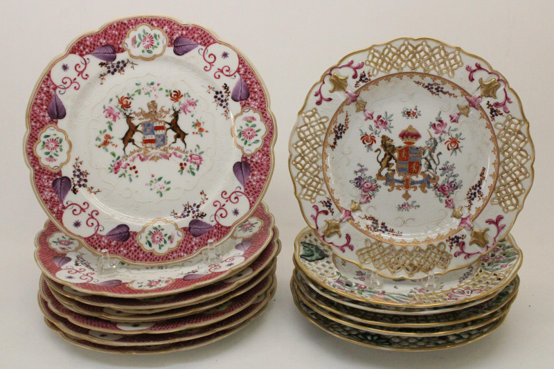 13 Samson Chinese Export Style Armorial Plates
