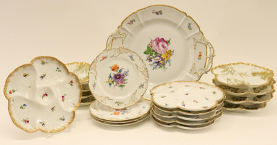 Image for Lot 19-Pc. Florally Decorated Porcelain, Limoges
