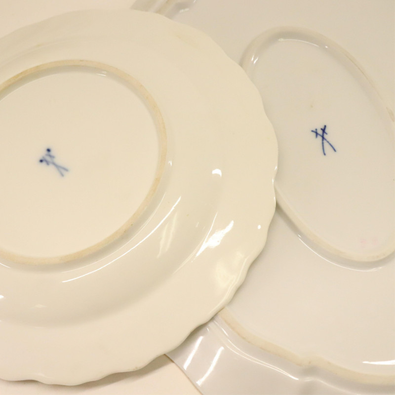 12 Meissen Porcelain Plates &amp; Smalls