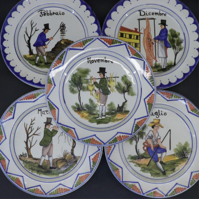 12 Spanish &amp; French Pottery Tablewares