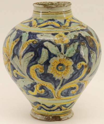 Image for Lot Colorful Pottery Vase/Jar, prob. Persian, 19th C.