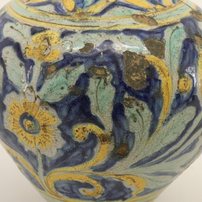 Colorful Pottery Vase/Jar, prob. Persian, 19th C.