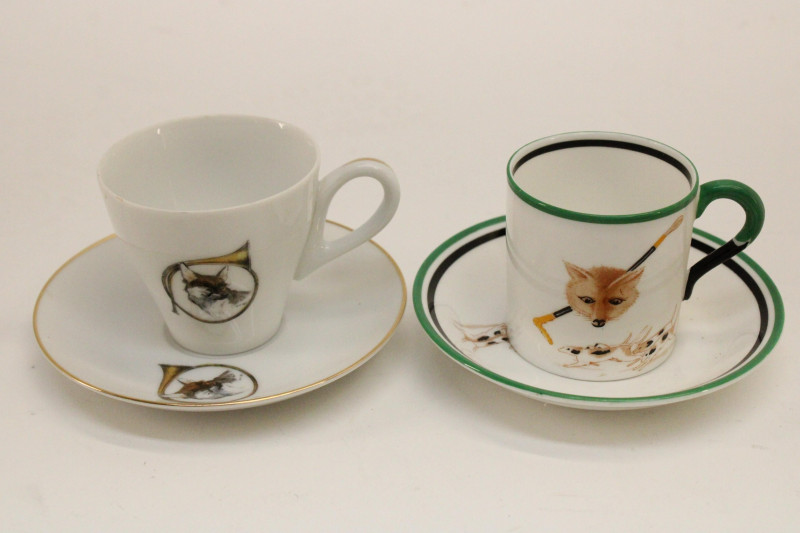 A Group of Fox Hunt Porcelain &amp; Glassware