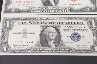 US Currency: $10, $2, $5 $1 Silver Cert.
