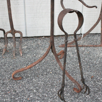 Early Iron Fireplace Tools, Accessories