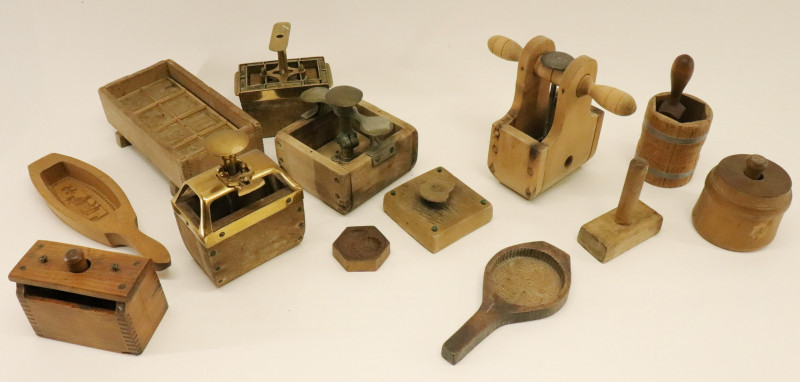 Group of 12 Wooden Butter Molds