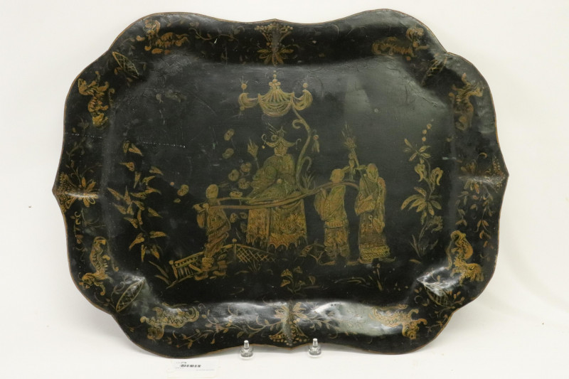 2 Tole Trays, Chinoiserie, 19th &amp; 20th C.
